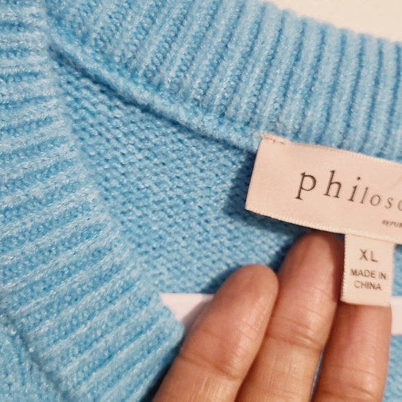 Philosophy | Women's Teal or Turquoise Crewneck Sweater (Size XL) - Picture 5 of 13